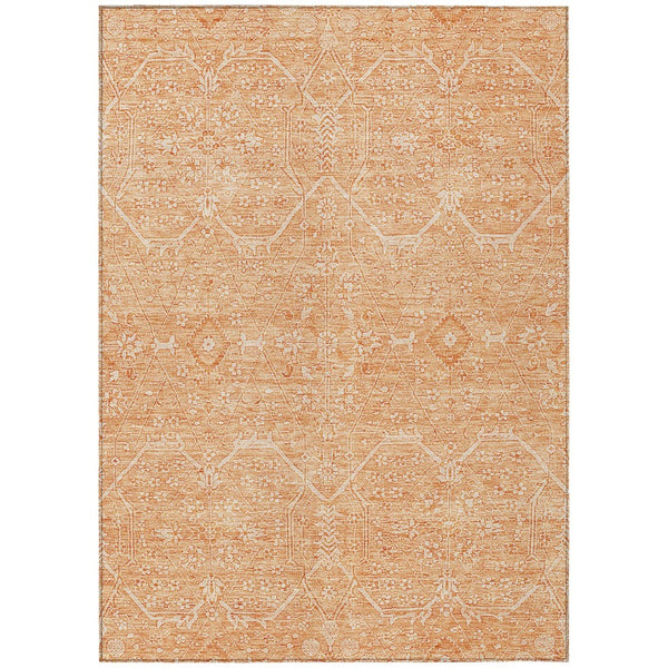 HomeRoots 5' Salmon Floral Washable Area Rug - Durable, Stylish, and Perfect for Indoor or Outdoor Spaces 10' X 14' 607385