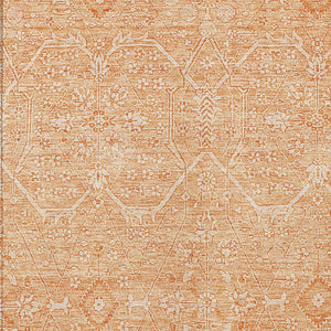 HomeRoots 5' Salmon Floral Washable Area Rug - Durable, Stylish, and Perfect for Indoor or Outdoor Spaces 10' X 14' 607385