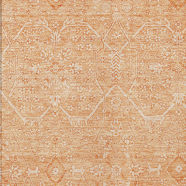 HomeRoots 5' Salmon Floral Washable Area Rug - Durable, Stylish, and Perfect for Indoor or Outdoor Spaces 10' X 14' 607385