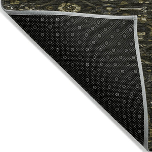 HomeRoots 5' Charcoal Medallion Indoor-Outdoor Area Rug – Durable, Washable & Stylish for Any Space 8' X 10' 607395