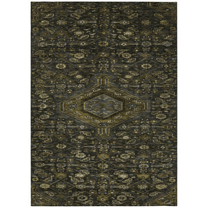 HomeRoots 5' Charcoal Medallion Indoor-Outdoor Area Rug – Durable, Washable & Stylish for Any Space 10' X 14' 607397