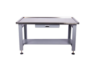 English Elm 59" Stainless Steel Mechanic Teardown Table with Drain Hole and 1000 Lb Capacity W5675S00001