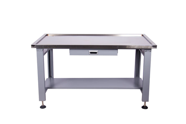English Elm 59" Stainless Steel Mechanic Teardown Table with Drain Hole and 1000 Lb Capacity W5675S00001