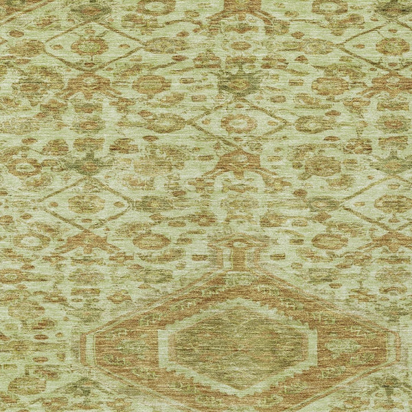 HomeRoots 5' Sage Medallion Indoor Outdoor Area Rug – Durable, Washable, Elegant Design for High-Traffic Spaces 5' X 8' 607411