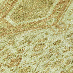 HomeRoots 5' Sage Medallion Indoor Outdoor Area Rug – Durable, Washable, Elegant Design for High-Traffic Spaces 8' Round 607412
