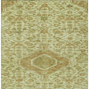 HomeRoots 5' Sage Medallion Indoor Outdoor Area Rug – Durable, Washable, Elegant Design for High-Traffic Spaces 9' X 12' 607414