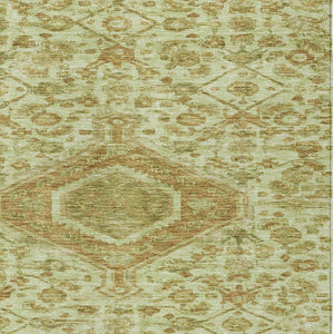 HomeRoots 5' Sage Medallion Indoor Outdoor Area Rug – Durable, Washable, Elegant Design for High-Traffic Spaces 9' X 12' 607414
