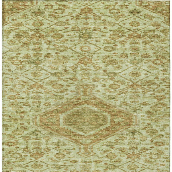 HomeRoots 5' Sage Medallion Indoor Outdoor Area Rug – Durable, Washable, Elegant Design for High-Traffic Spaces 10' X 14' 607415