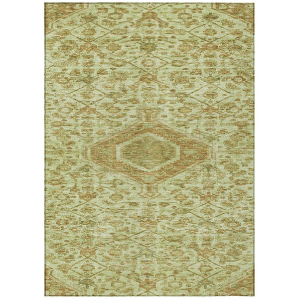 HomeRoots 5' Sage Medallion Indoor Outdoor Area Rug – Durable, Washable, Elegant Design for High-Traffic Spaces 10' X 14' 607415