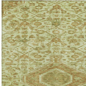 HomeRoots 5' Sage Medallion Indoor Outdoor Area Rug – Durable, Washable, Elegant Design for High-Traffic Spaces 10' X 14' 607415