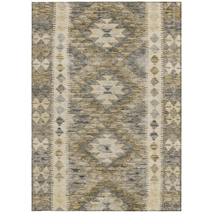 HomeRoots 5' Beige Geometric Indoor-Outdoor Area Rug - Durable, Stylish, and Machine Washable for All Spaces 8' X 10' 607425