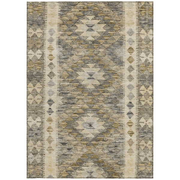 HomeRoots 5' Beige Geometric Indoor-Outdoor Area Rug - Durable, Stylish, and Machine Washable for All Spaces 8' X 10' 607425