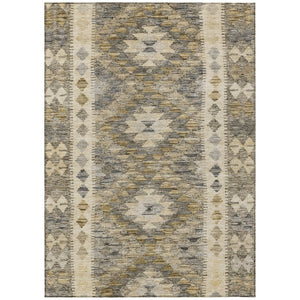 HomeRoots 5' Beige Geometric Indoor-Outdoor Area Rug - Durable, Stylish, and Machine Washable for All Spaces 9' X 12' 607426