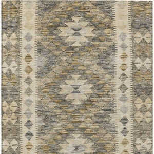 HomeRoots 5' Beige Geometric Indoor-Outdoor Area Rug - Durable, Stylish, and Machine Washable for All Spaces 10' X 14' 607427