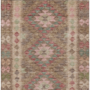 HomeRoots 5' Brown Geometric Indoor Outdoor Area Rug - Durable, Washable, Stylish Design for High-Traffic Spaces 10' X 14' 607433