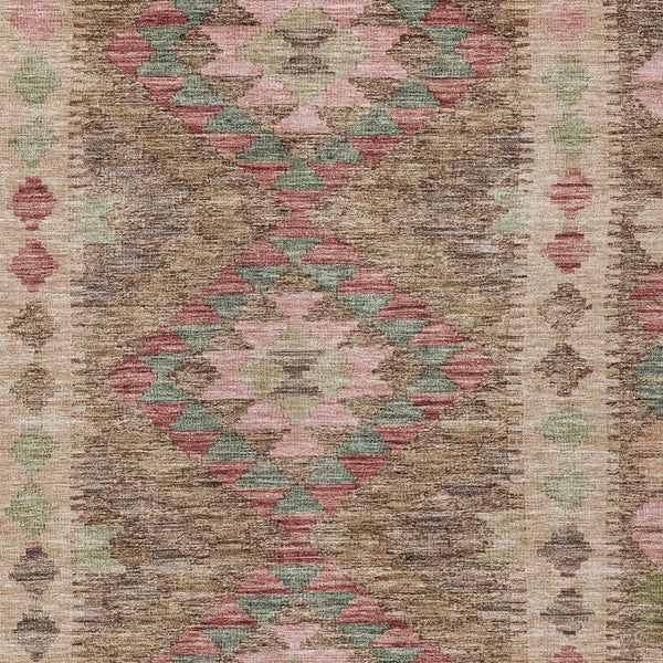 HomeRoots 5' Brown Geometric Indoor Outdoor Area Rug - Durable, Washable, Stylish Design for High-Traffic Spaces 10' X 14' 607433