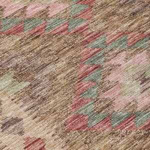 HomeRoots 5' Brown Geometric Indoor Outdoor Area Rug - Durable, Washable, Stylish Design for High-Traffic Spaces 10' X 14' 607433