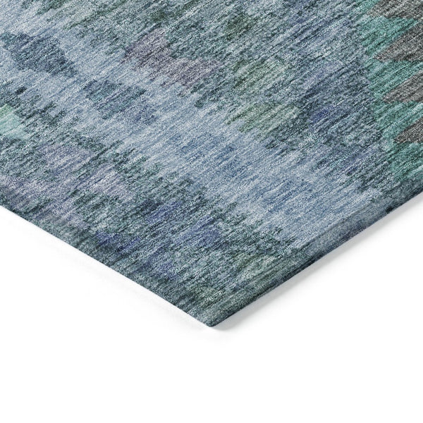 HomeRoots 5' Stylish Blue Geometric Washable Area Rug for Indoor & Outdoor Use - Durable, Easy Care, Versatile Design 5' X 8' 607435