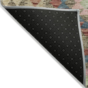 HomeRoots 5' Stylish Green Geometric Area Rug - Durable, Washable for Indoor & Outdoor Use, Perfect for High Traffic Areas 5' X 8' 607441