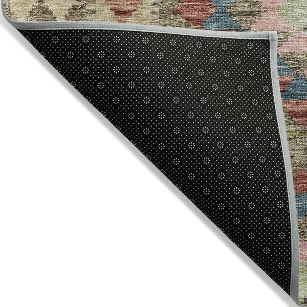 HomeRoots 5' Stylish Green Geometric Area Rug - Durable, Washable for Indoor & Outdoor Use, Perfect for High Traffic Areas 5' X 8' 607441