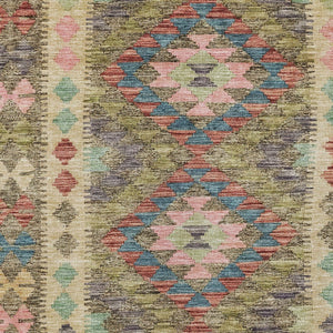 HomeRoots 5' Stylish Green Geometric Area Rug - Durable, Washable for Indoor & Outdoor Use, Perfect for High Traffic Areas 9' X 12' 607444