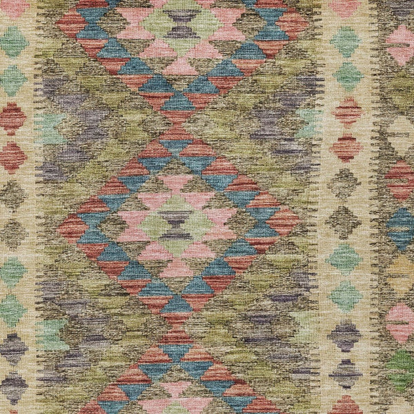 HomeRoots 5' Stylish Green Geometric Area Rug - Durable, Washable for Indoor & Outdoor Use, Perfect for High Traffic Areas 10' X 14' 607445