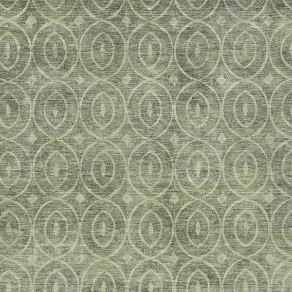 HomeRoots 5' Artichoke Green Geometric Indoor Outdoor Area Rug – Durable, Washable, Modern Style for High-Traffic Spaces 5' X 8' 607465