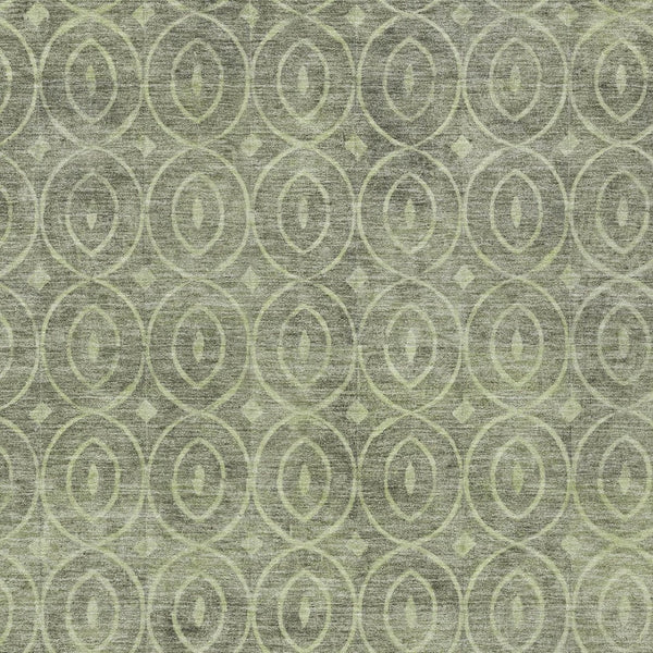 HomeRoots 5' Artichoke Green Geometric Indoor Outdoor Area Rug – Durable, Washable, Modern Style for High-Traffic Spaces 9' X 12' 607468