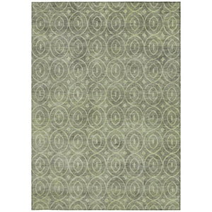 HomeRoots 5' Artichoke Green Geometric Indoor Outdoor Area Rug – Durable, Washable, Modern Style for High-Traffic Spaces 10' X 14' 607469