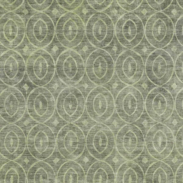 HomeRoots 5' Artichoke Green Geometric Indoor Outdoor Area Rug – Durable, Washable, Modern Style for High-Traffic Spaces 10' X 14' 607469