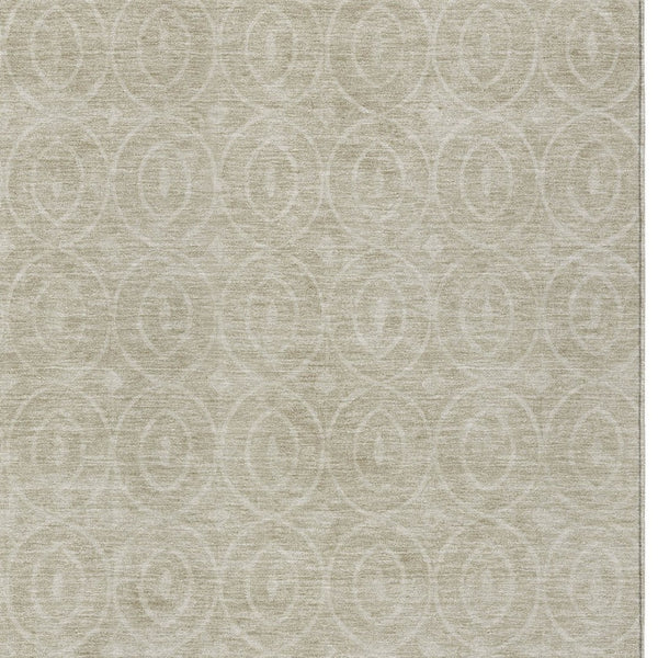 HomeRoots 5' Beige Geometric Indoor Outdoor Area Rug - Stylish, Washable, and Durable for Any Space 5' X 8' 607471