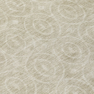 HomeRoots 5' Beige Geometric Indoor Outdoor Area Rug - Stylish, Washable, and Durable for Any Space 8' Round 607472