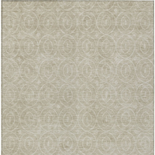 HomeRoots 5' Beige Geometric Indoor Outdoor Area Rug - Stylish, Washable, and Durable for Any Space 8' X 10' 607473