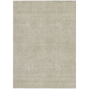 HomeRoots 5' Beige Geometric Indoor Outdoor Area Rug - Stylish, Washable, and Durable for Any Space 9' X 12' 607474