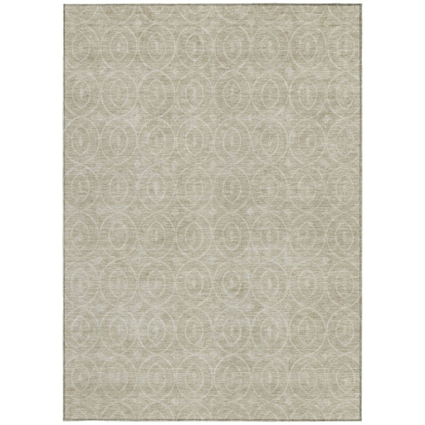 HomeRoots 5' Beige Geometric Indoor Outdoor Area Rug - Stylish, Washable, and Durable for Any Space 10' X 14' 607475