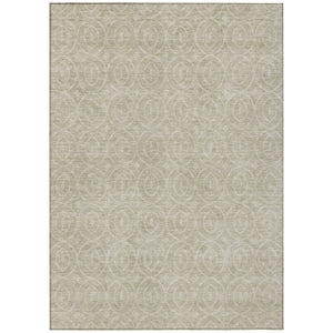 HomeRoots 5' Beige Geometric Indoor Outdoor Area Rug - Stylish, Washable, and Durable for Any Space 10' X 14' 607475