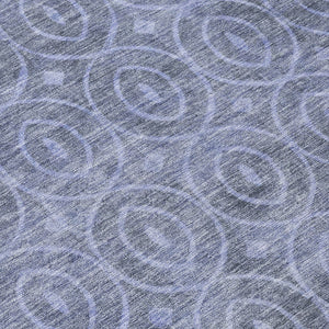 HomeRoots 5' Denim Blue Geometric Indoor Outdoor Area Rug - Stylish, Durable, Machine Washable for High Traffic Areas 8' Round 607478