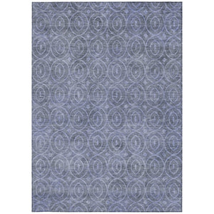 HomeRoots 5' Denim Blue Geometric Indoor Outdoor Area Rug - Stylish, Durable, Machine Washable for High Traffic Areas 8' X 10' 607479