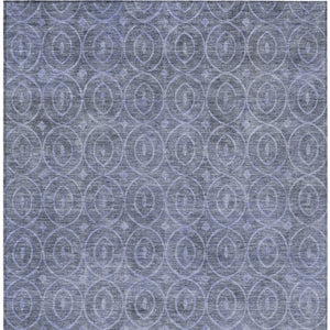 HomeRoots 5' Denim Blue Geometric Indoor Outdoor Area Rug - Stylish, Durable, Machine Washable for High Traffic Areas 9' X 12' 607480