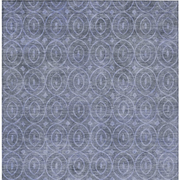 HomeRoots 5' Denim Blue Geometric Indoor Outdoor Area Rug - Stylish, Durable, Machine Washable for High Traffic Areas 10' X 14' 607481