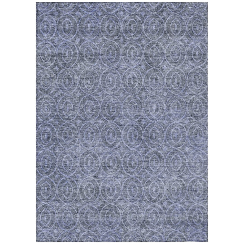HomeRoots 5' Denim Blue Geometric Indoor Outdoor Area Rug - Stylish, Durable, Machine Washable for High Traffic Areas 10' X 14' 607481