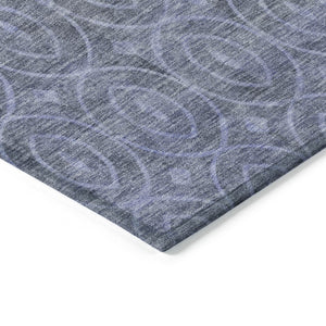 HomeRoots 5' Denim Blue Geometric Indoor Outdoor Area Rug - Stylish, Durable, Machine Washable for High Traffic Areas 10' X 14' 607481