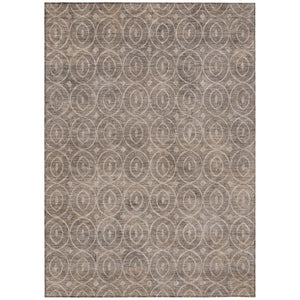 HomeRoots 5' Brown Geometric Area Rug - Washable, Durable, Stain-Resistant Design for Indoor and Outdoor Use 8' X 10' 607485