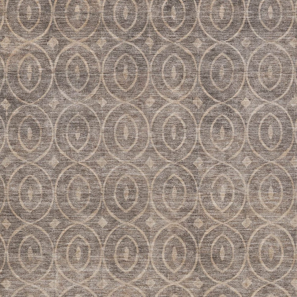 HomeRoots 5' Brown Geometric Area Rug - Washable, Durable, Stain-Resistant Design for Indoor and Outdoor Use 9' X 12' 607486