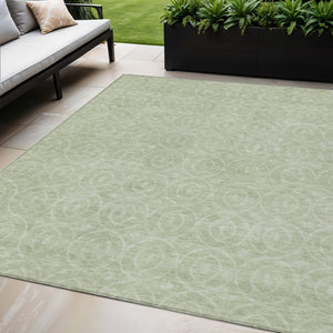 HomeRoots 5' Mint Green Geometric Area Rug – Stylish, Durable & Washable for Indoor and Outdoor Spaces 5' X 8' 607489