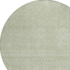 HomeRoots 5' Mint Green Geometric Area Rug – Stylish, Durable & Washable for Indoor and Outdoor Spaces 8' Round 607490