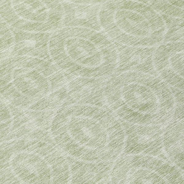 HomeRoots 5' Mint Green Geometric Area Rug – Stylish, Durable & Washable for Indoor and Outdoor Spaces 8' Round 607490