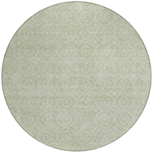 HomeRoots 5' Mint Green Geometric Area Rug – Stylish, Durable & Washable for Indoor and Outdoor Spaces 8' Round 607490