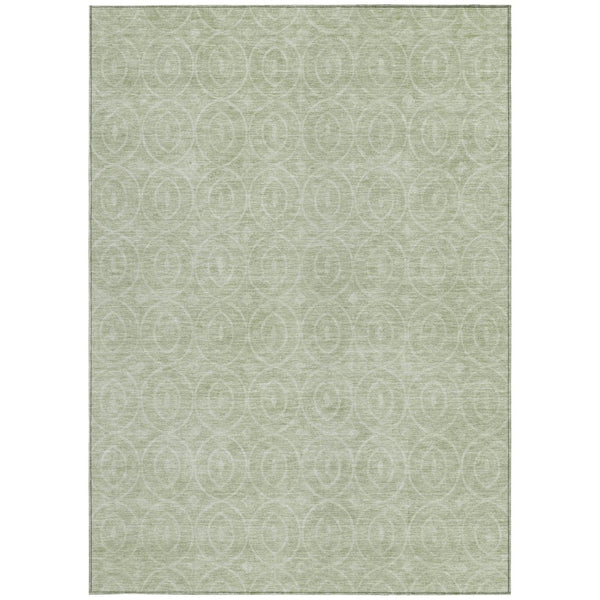 HomeRoots 5' Mint Green Geometric Area Rug – Stylish, Durable & Washable for Indoor and Outdoor Spaces 10' X 14' 607493
