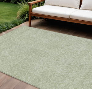 HomeRoots 5' Mint Green Geometric Area Rug – Stylish, Durable & Washable for Indoor and Outdoor Spaces 10' X 14' 607493